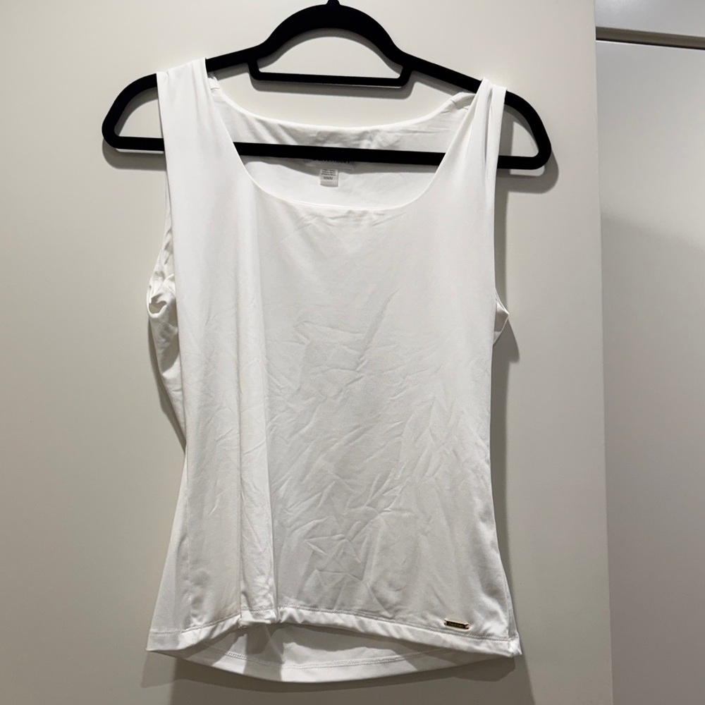 Calvin Klein White Sleeveless Work Top